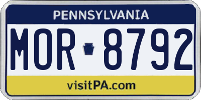 PA license plate MOR8792