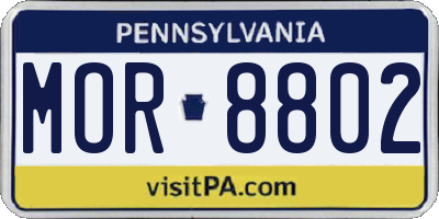 PA license plate MOR8802