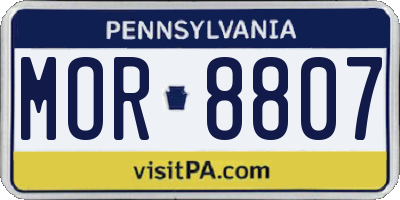 PA license plate MOR8807