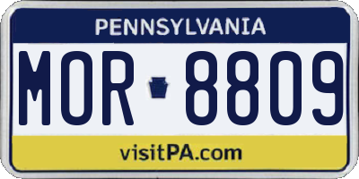 PA license plate MOR8809