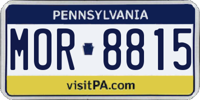 PA license plate MOR8815