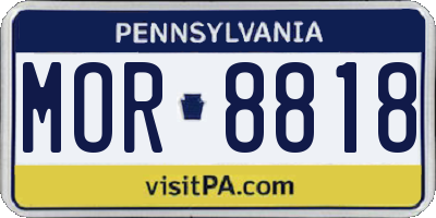 PA license plate MOR8818