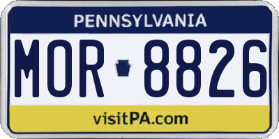 PA license plate MOR8826
