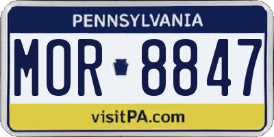 PA license plate MOR8847