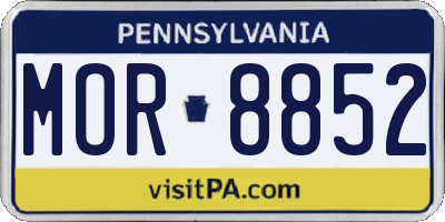 PA license plate MOR8852