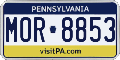 PA license plate MOR8853
