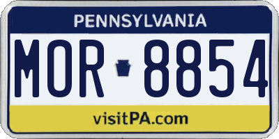 PA license plate MOR8854