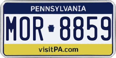 PA license plate MOR8859