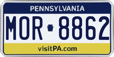 PA license plate MOR8862
