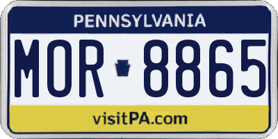 PA license plate MOR8865