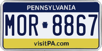 PA license plate MOR8867