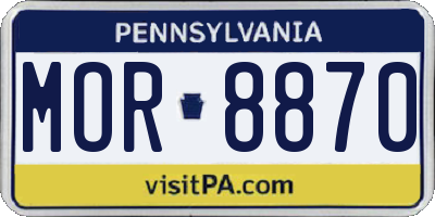 PA license plate MOR8870