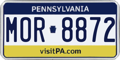 PA license plate MOR8872