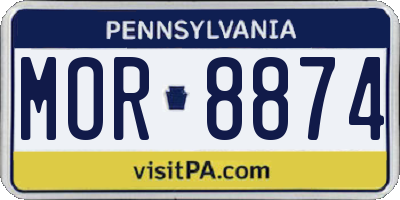 PA license plate MOR8874