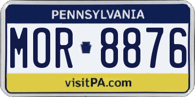 PA license plate MOR8876