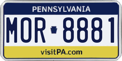 PA license plate MOR8881