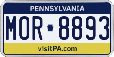 PA license plate MOR8893