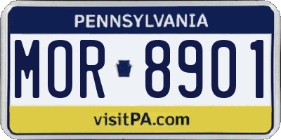 PA license plate MOR8901