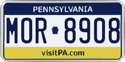 PA license plate MOR8908