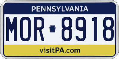 PA license plate MOR8918