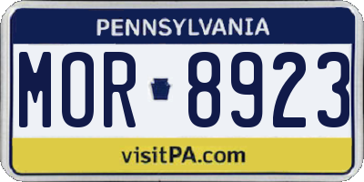 PA license plate MOR8923