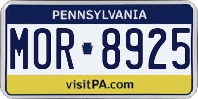 PA license plate MOR8925