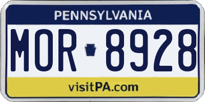 PA license plate MOR8928
