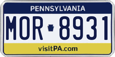 PA license plate MOR8931