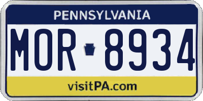 PA license plate MOR8934