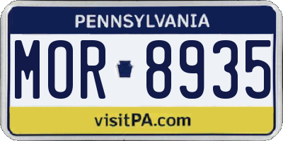 PA license plate MOR8935