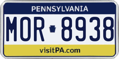 PA license plate MOR8938