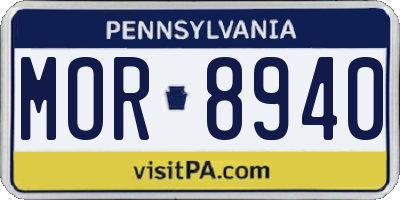PA license plate MOR8940