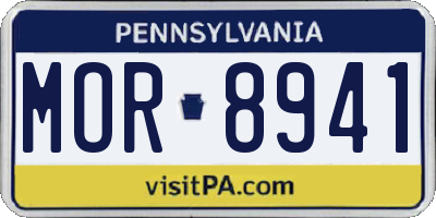 PA license plate MOR8941