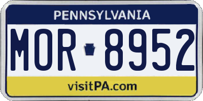 PA license plate MOR8952