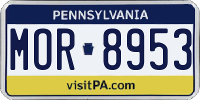 PA license plate MOR8953