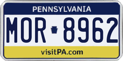 PA license plate MOR8962