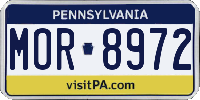 PA license plate MOR8972