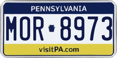 PA license plate MOR8973