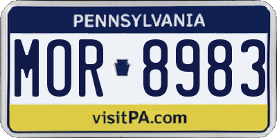 PA license plate MOR8983