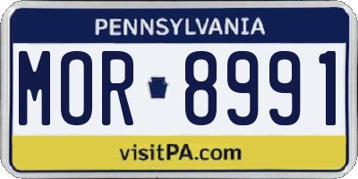 PA license plate MOR8991