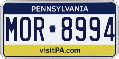 PA license plate MOR8994