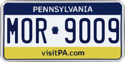 PA license plate MOR9009