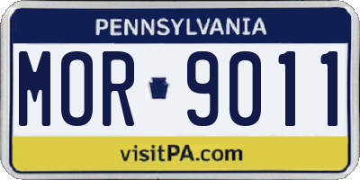 PA license plate MOR9011