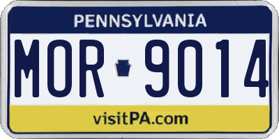 PA license plate MOR9014