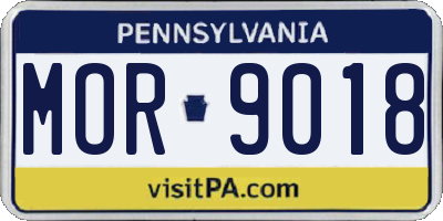 PA license plate MOR9018
