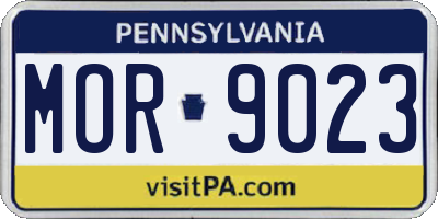 PA license plate MOR9023