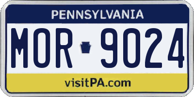 PA license plate MOR9024