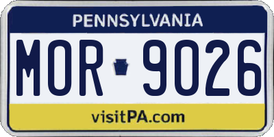 PA license plate MOR9026