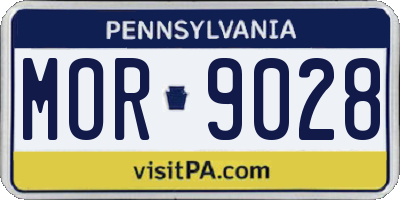 PA license plate MOR9028
