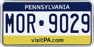 PA license plate MOR9029